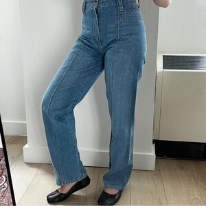 Reformation Blue High-Rise Straight Jeans